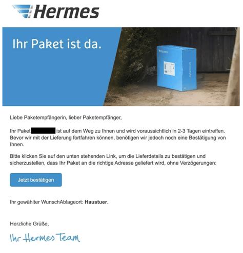 phishing mails Hermes